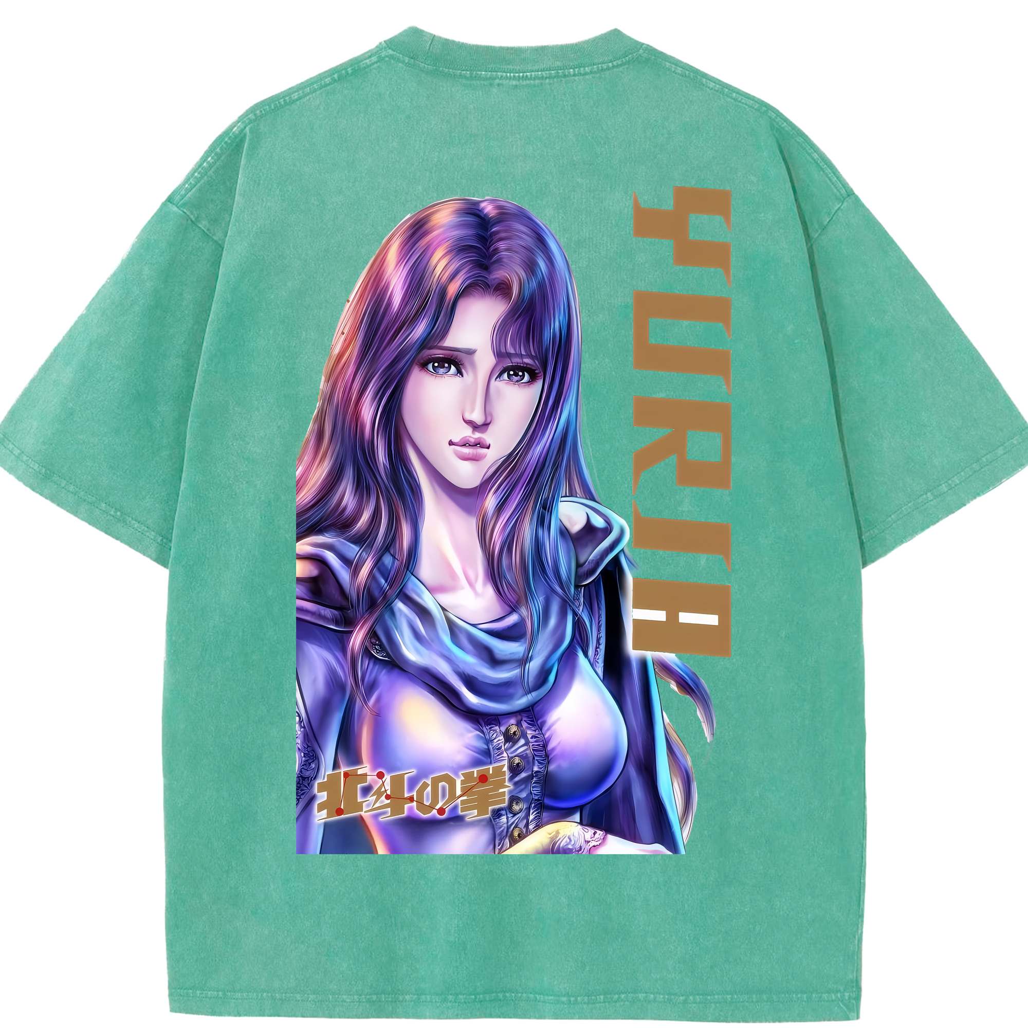 （画像用） 北斗の拳 Fist of the North Star 綿100% ヴィンテージ風 半袖Tシャツ（背面プリント）